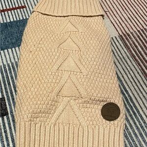 Small Beige Knit Dog Sweater